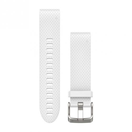 Pasek Fenix 5S - Biały Quick Fit 20 mm, silikonowy, pasuje do Fenix 5S Plus, D2 Delta S, Oryginalny Garmin