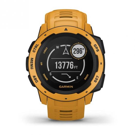Garmin Instinct - kolor ciemnożółty - zegarek GPS o wojskowej klasie wytrzymałości 810G, z kompasem, barometrem i profilami sportowymi [010-02064-03]