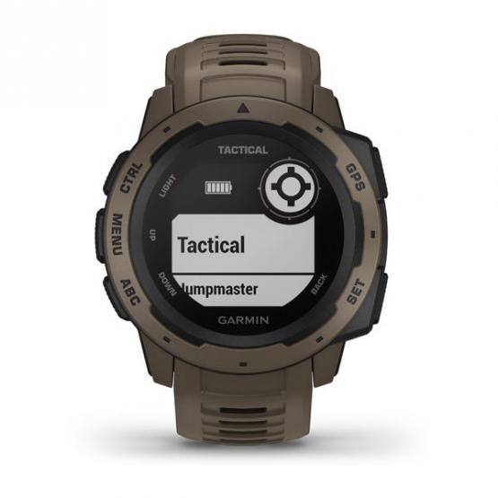 Garmin Instinct Tactical edition kolor Coyote Tan - zegarek GPS o wojskowej klasie wytrzymałości 810G, z kompasem, barometrem i profilami sportowymi i wojskowymi [010-02064-71]