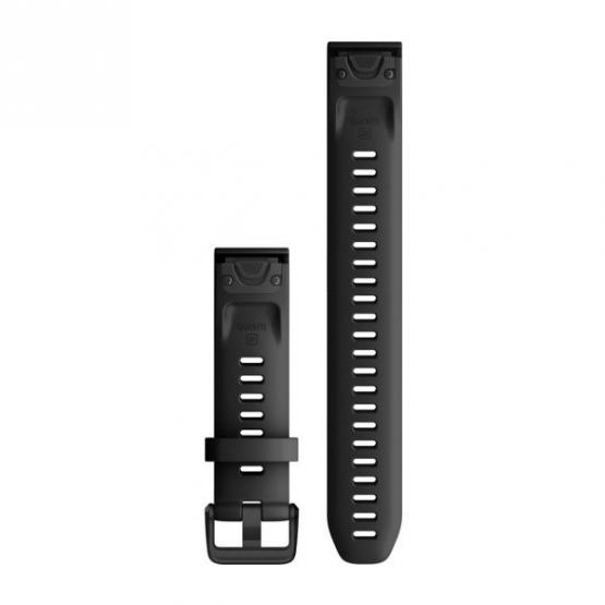 Garmin Pasek Fenix 6S czarny L długi - Quick Fit 20 mm, silikonowy, pasuje do Fenix 5S, 5S Plus, D2 Delta S, Oryginalny Garmin [010-12942-00]