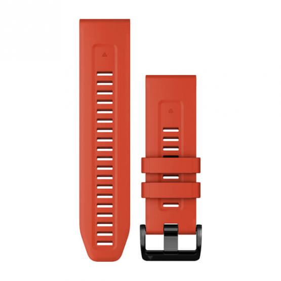 Garmin Pasek Fenix 7X ognisto czerwony - QuickFit 26 mm, silikonowy, Oryginalny Garmin [010-13117-04]