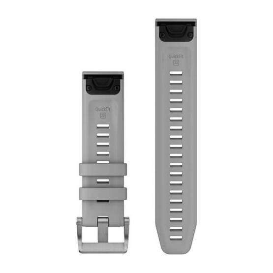 Garmin Pasek Descent G1 Jasno szary - QuickFit 22 mm, silikonowy, 3-częściowy, Oryginalny Garmin [010-13113-03]