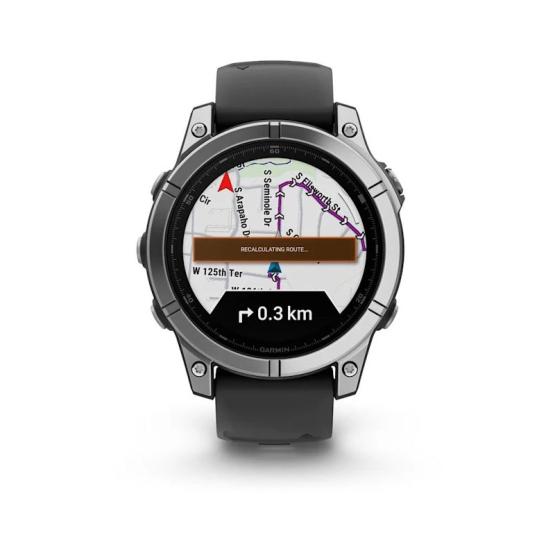 Garmin Fenix E - 47mm, ekran AMOLED, Standard, Srebrny Stal nierdzewna  z paskiem czarnym [010-03025-00]