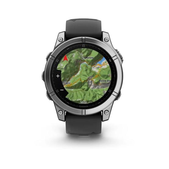 Garmin Fenix E - 47mm, ekran AMOLED, Standard, Srebrny Stal nierdzewna  z paskiem czarnym [010-03025-00]