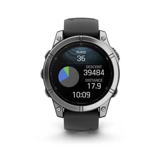 Garmin Fenix E - 47mm, ekran AMOLED, Standard, Srebrny Stal nierdzewna  z paskiem czarnym [010-03025-00]