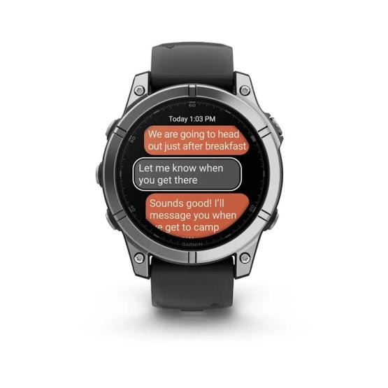 Garmin Fenix E - 47mm, ekran AMOLED, Standard, Srebrny Stal nierdzewna  z paskiem czarnym [010-03025-00]
