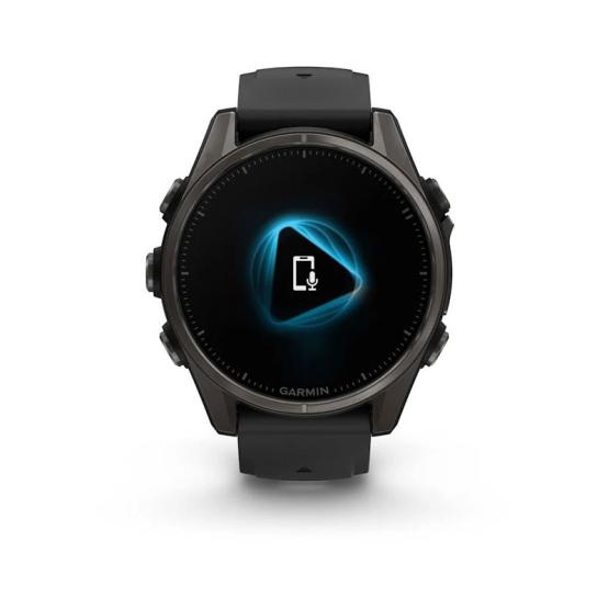 Garmin Fenix 8 - 43mm, ekran AMOLED, Sapphire, Carbon grey DLC titanium z paskiem czarnym [010-02903-21]