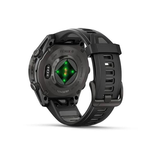 Garmin Fenix 8 - 43mm, ekran AMOLED, Sapphire, Carbon grey DLC titanium z paskiem czarnym [010-02903-21]