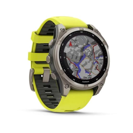 Garmin Fenix 8 - 47mm, ekran MIP, Solar, Sapphire, Tytanowy z paskiem żółtym Amp yellow [010-02906-21]