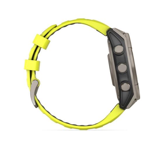 Garmin Fenix 8 - 47mm, ekran MIP, Solar, Sapphire, Tytanowy z paskiem żółtym Amp yellow [010-02906-21]