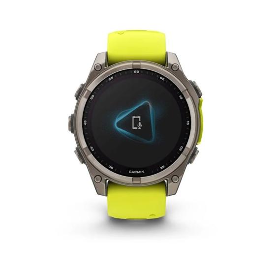 Garmin Fenix 8 - 47mm, ekran MIP, Solar, Sapphire, Tytanowy z paskiem żółtym Amp yellow [010-02906-21]