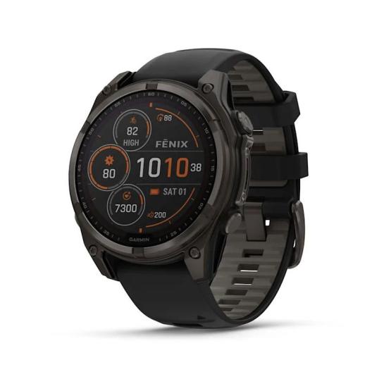 Garmin Fenix 8 - 47mm, ekran MIP, Solar, Sapphire, Carbon grey DLC titanium z paskiem czarnym [010-02906-11]