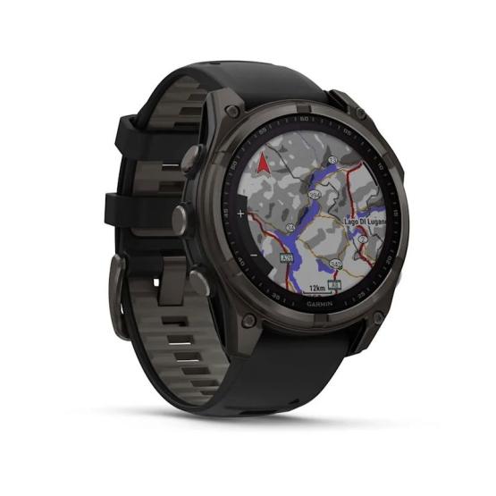 Garmin Fenix 8 - 47mm, ekran MIP, Solar, Sapphire, Carbon grey DLC titanium z paskiem czarnym [010-02906-11]