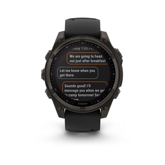 Garmin Fenix 8 - 47mm, ekran MIP, Solar, Sapphire, Carbon grey DLC titanium z paskiem czarnym [010-02906-11]