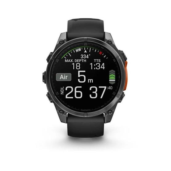 Garmin Fenix 8 - 47mm, ekran AMOLED, Standard, Slate grey z paskiem czarnym [010-02904-00]