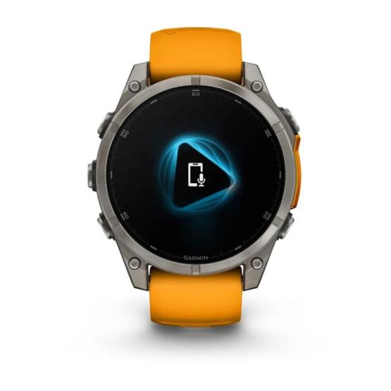 Garmin Fenix 8 - 47mm, ekran AMOLED, Sapphire, Tytanowy z paskiem pomarańczowym Spark orange [010-02904-11]