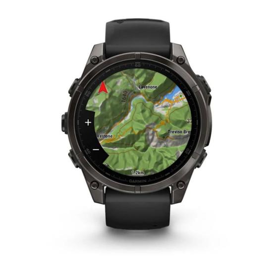 Garmin Fenix 8 - 47mm, ekran AMOLED, Sapphire, Carbon grey DLC titanium z paskiem czarnym [010-02904-21]