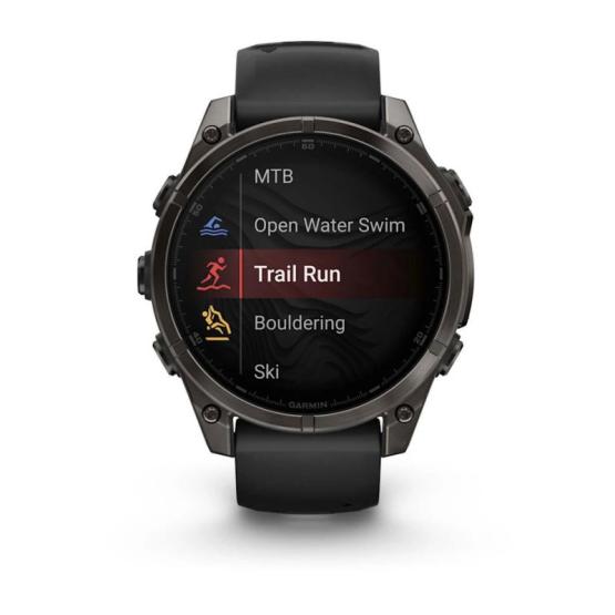 Garmin Fenix 8 - 47mm, ekran AMOLED, Sapphire, Carbon grey DLC titanium z paskiem czarnym [010-02904-21]