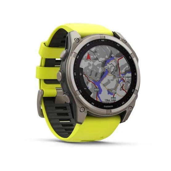 Garmin Fenix 8 - 51mm, ekran MIP, Solar, Sapphire, Tytanowy z paskiem żółtym Amp yellow [010-02907-21]