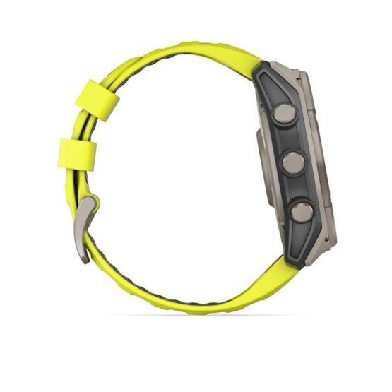 Garmin Fenix 8 - 51mm, ekran MIP, Solar, Sapphire, Tytanowy z paskiem żółtym Amp yellow [010-02907-21]