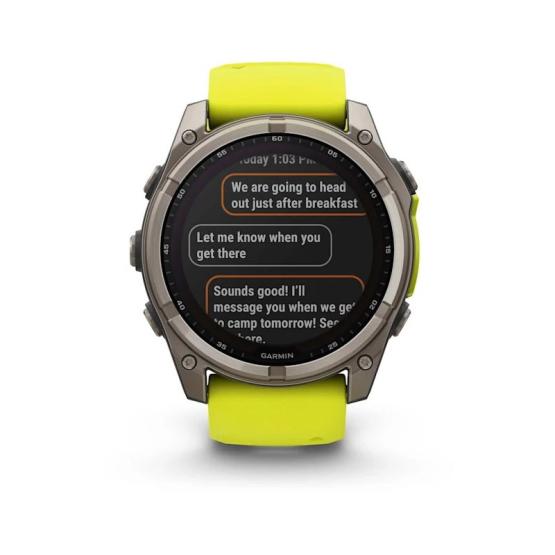 Garmin Fenix 8 - 51mm, ekran MIP, Solar, Sapphire, Tytanowy z paskiem żółtym Amp yellow [010-02907-21]