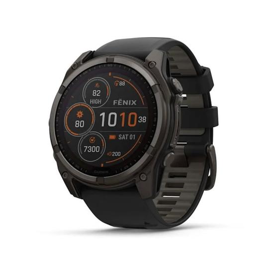 Garmin Fenix 8 - 51mm, ekran MIP, Solar, Sapphire, Carbon grey DLC titanium z paskiem czarnym [010-02907-11]