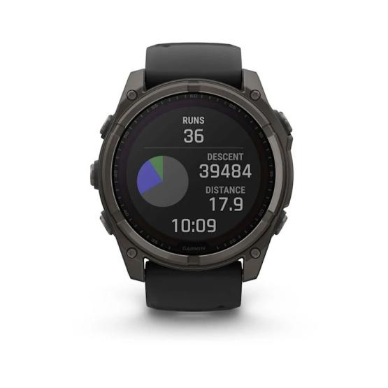 Garmin Fenix 8 - 51mm, ekran MIP, Solar, Sapphire, Carbon grey DLC titanium z paskiem czarnym [010-02907-11]