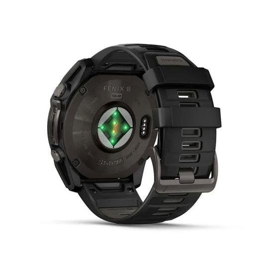 Garmin Fenix 8 - 51mm, ekran MIP, Solar, Sapphire, Carbon grey DLC titanium z paskiem czarnym [010-02907-11]