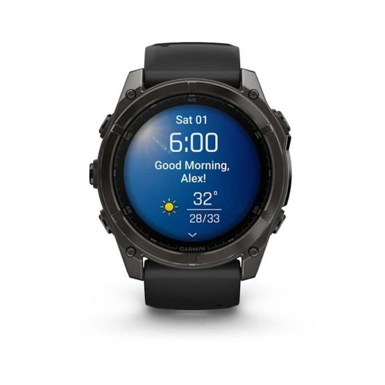 Garmin Fenix 8 - 51mm, ekran AMOLED, Sapphire, Carbon grey DLC titanium z paskiem czarnym [010-02905-21]