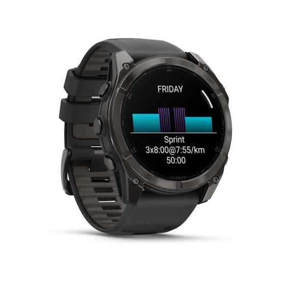 Garmin Fenix 8 - 51mm, ekran AMOLED, Sapphire, Carbon grey DLC titanium z paskiem czarnym [010-02905-21]