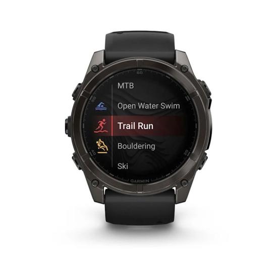 Garmin Fenix 8 - 51mm, ekran AMOLED, Sapphire, Carbon grey DLC titanium z paskiem czarnym [010-02905-21]