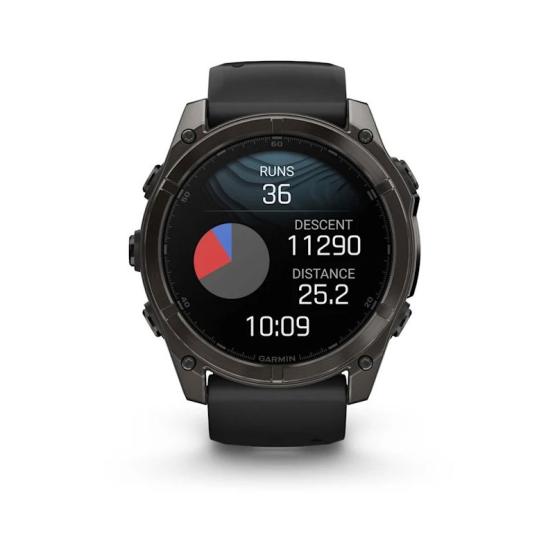 Garmin Fenix 8 - 51mm, ekran AMOLED, Sapphire, Carbon grey DLC titanium z paskiem czarnym [010-02905-21]