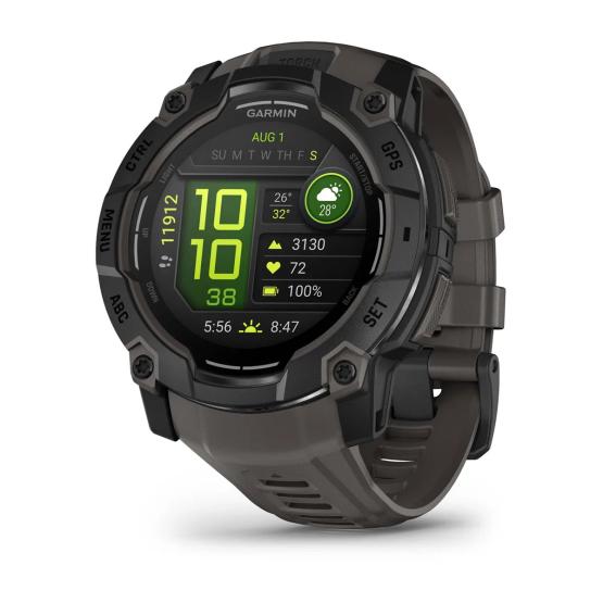 Garmin Instinct 3 50mm AMOLED Czarny z paskiem w kolorze Charcoal grafitowym [010-03020-00]