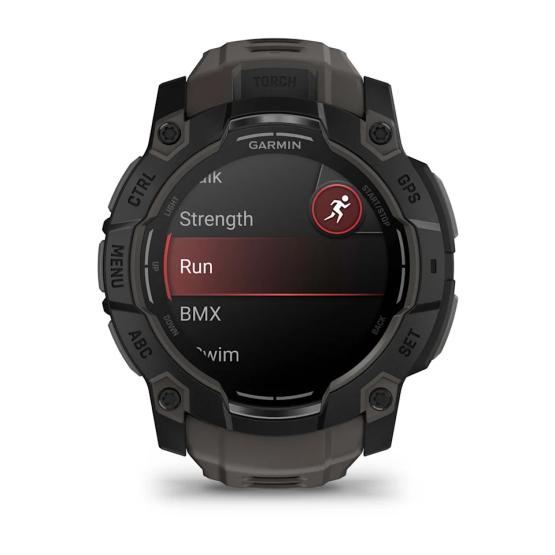 Garmin Instinct 3 50mm AMOLED Czarny z paskiem w kolorze Charcoal grafitowym [010-03020-00]