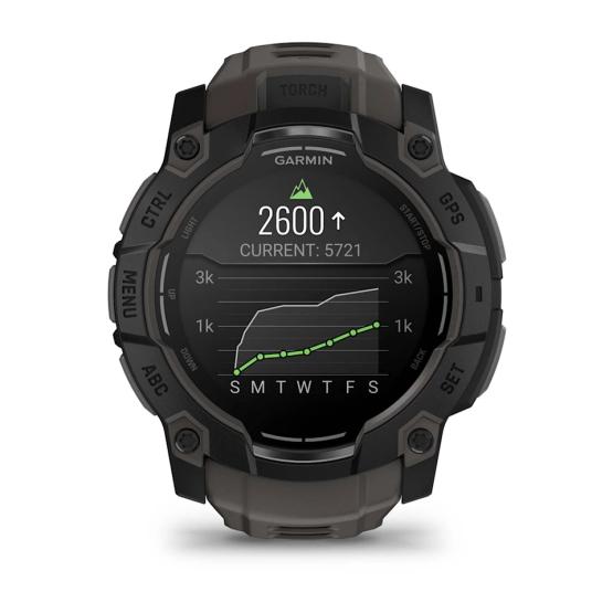 Garmin Instinct 3 50mm AMOLED Czarny z paskiem w kolorze Charcoal grafitowym [010-03020-00]