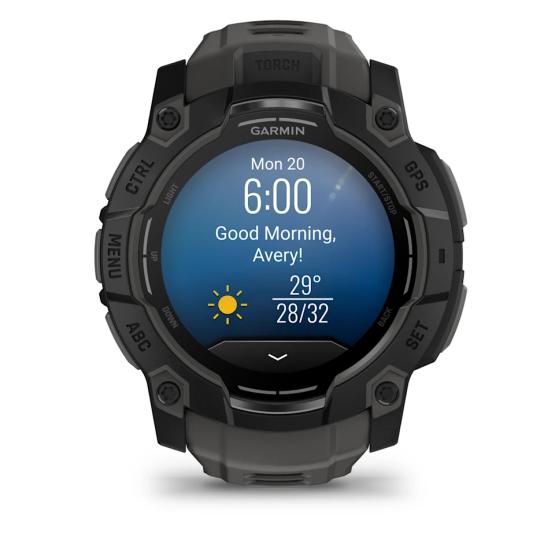 Garmin Instinct 3 50mm AMOLED Czarny z paskiem w kolorze Charcoal grafitowym [010-03020-00]