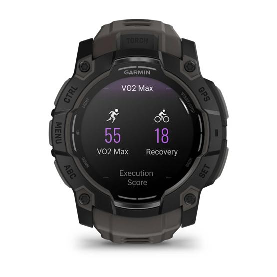 Garmin Instinct 3 50mm AMOLED Czarny z paskiem w kolorze Charcoal grafitowym [010-03020-00]