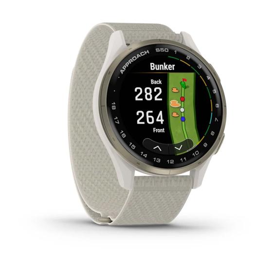 Garmin Approach S50 kremowozłoty z nylonowym paskiem ComfortFit [010-03010-01]