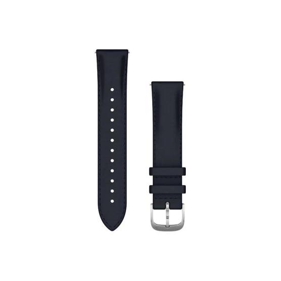 Garmin Skórzany pasek 20 mm Quick Release Forerunner 55, 245, 645 / Vivomove HR, 3, Luxe, Style / Venu / Vivoactive 3, 5 - granatowy / srebrna sprzączka [010-12924-20]