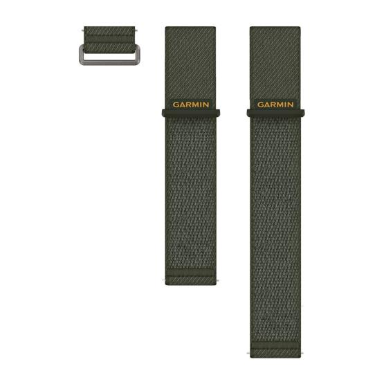 Garmin Nylonowy Sportowy pasek ComfortFit 24 mm Quick Release Venu X1 - zielony Moss [010-13907-03]