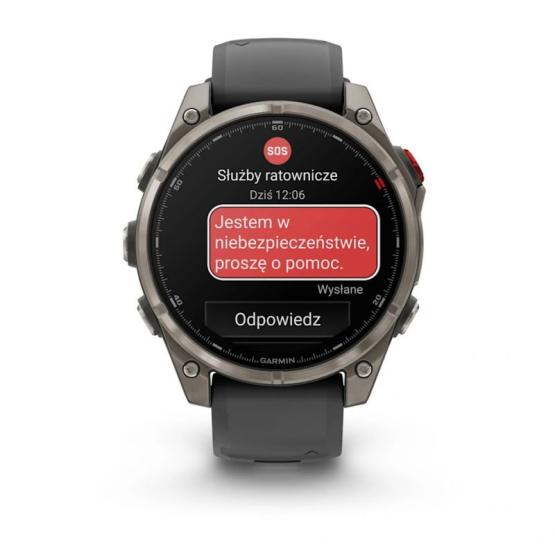Garmin Fenix 8 PRO 47mm Srebrny Sapphire Tytanowy AMOLED [010-03198-11]