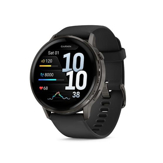 Garmin Venu 4 45mm Czarny Slate z czarnym paskiem [010-03014-00]