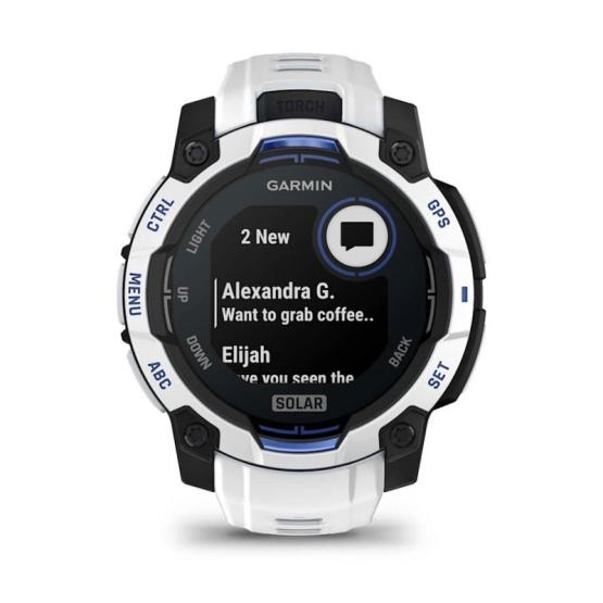 Garmin Instinct 3 45mm Solar Whitestone / Bolt blue [010-02934-03]