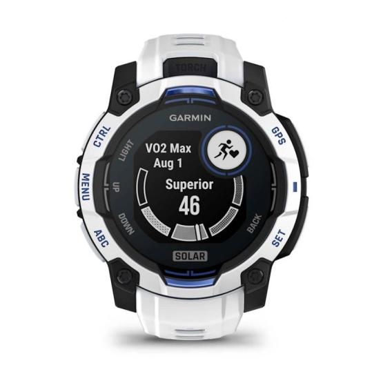 Garmin Instinct 3 45mm Solar Whitestone / Bolt blue [010-02934-03]
