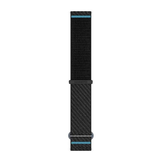 Garmin Nylonowy Sportowy pasek ComfortFit 20 mm Quick Release Forerunner 55, 245, 645 / Vivomove HR, 3, Luxe, Style / Venu / Vivoactive 3, 5 - czarny Black/Azure [010-13900-00] (1)
