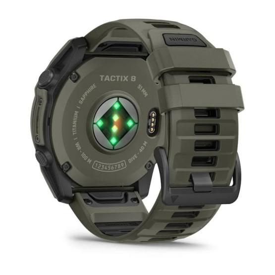 Garmin Tactix 8 51mm AMOLED, powłoka Cerakote, zielony oliwkowy Olive Drab [010-04553-11] (9)