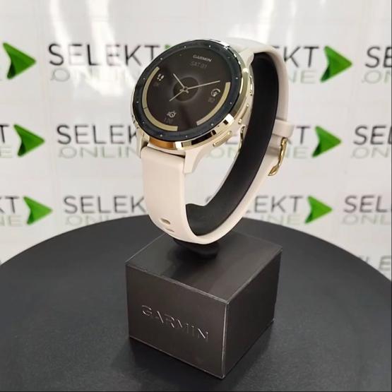 Garmin Venu 3S Kremowy Ivory z paskiem silikonowym i jasnozłoty Soft Gold bezel [010-02785-04] (2)