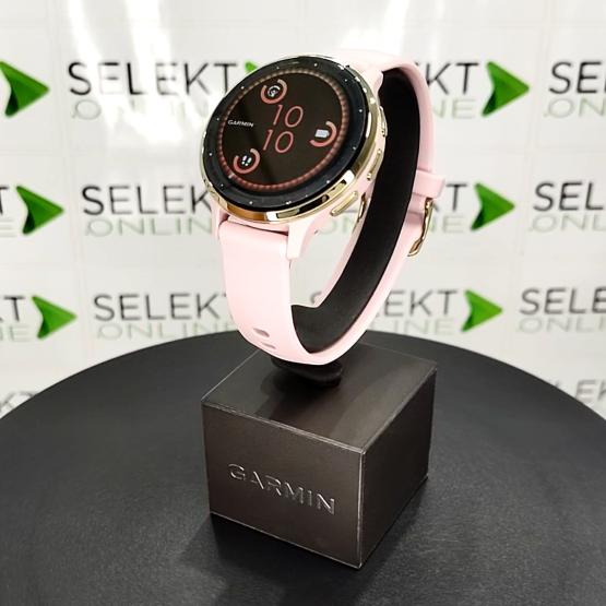 Garmin Venu 3S Różowy Dust Rose z paskiem silikonowym i jasnozłoty Soft Gold bezel [010-02785-03] (2)