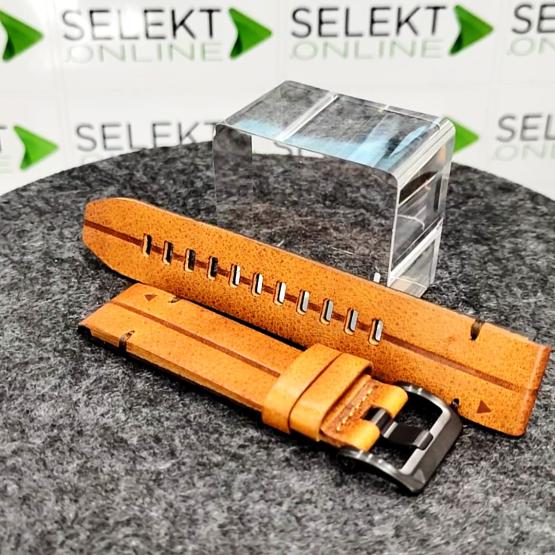 Garmin Skórzany pasek Fenix 6 orzechowy - Quick Fit 22 mm, pasuje do Fenix 5, 5 Plus, Instinct, Forerunner 935 945, MARQ, Quatix 5 i 6, Oryginalny Garmin [010-12863-05] (2)