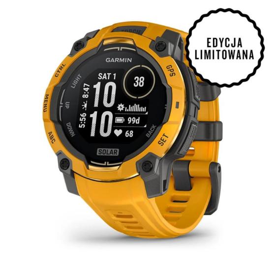 Garmin Instinct 3 45mm Solar Ciemno żółty Sunburst [010-02934-02] (1)